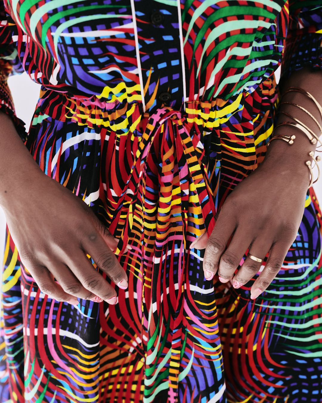 The Ultimate Onyeka Spectrum Swirl African Print Shirt Dress Ankara Clothes Pockets