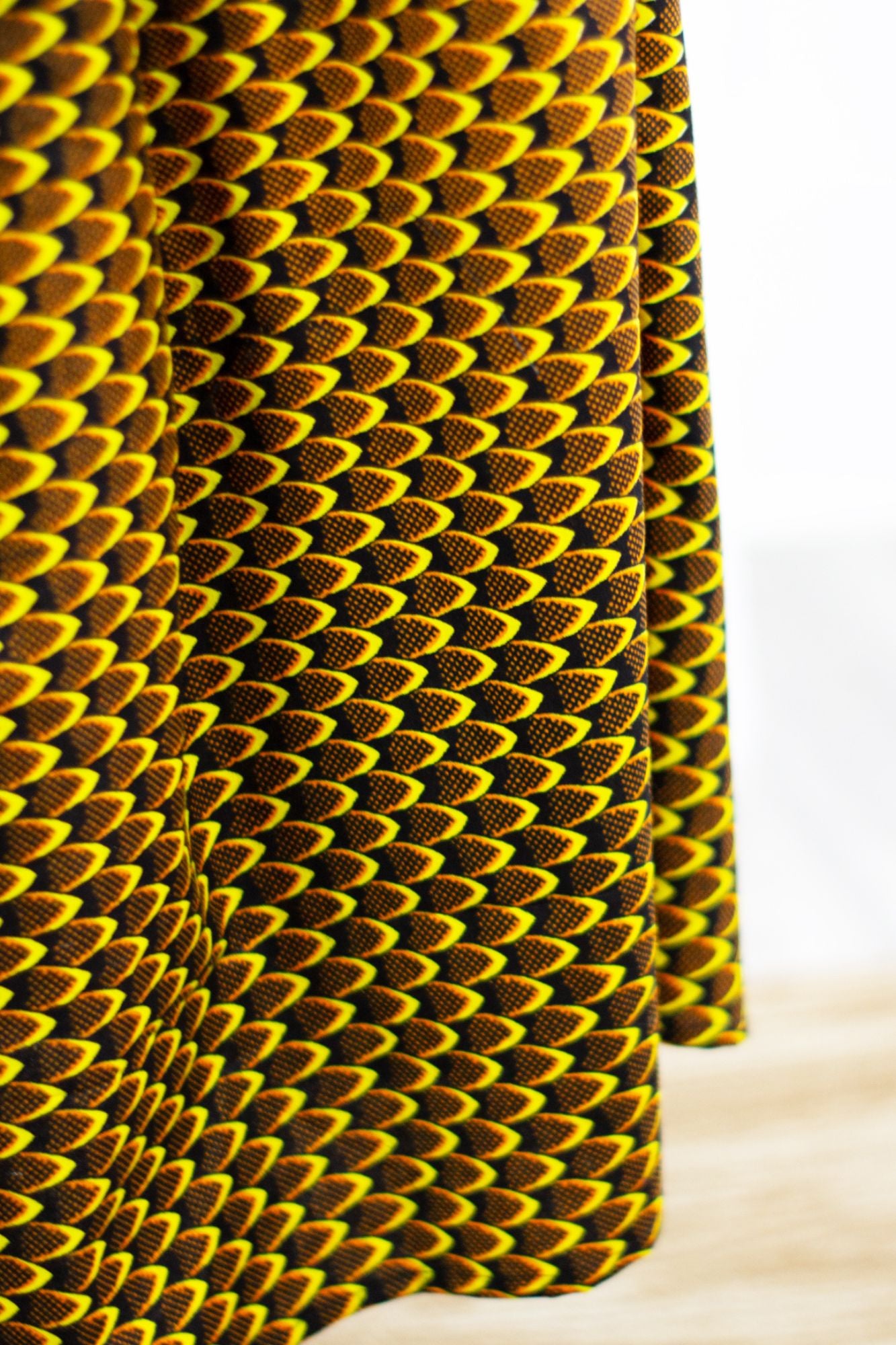 The Ultimate Phoebe Yellow African Print Pleated Midi Skirt