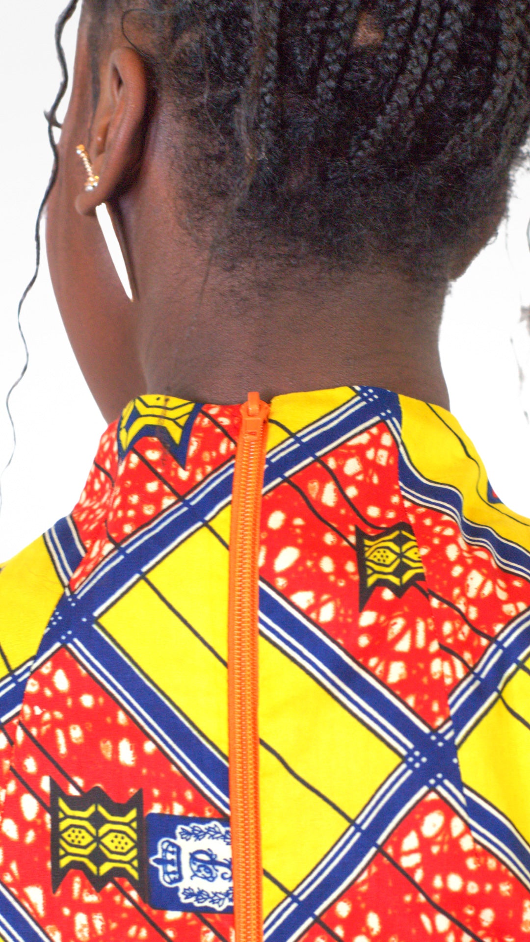 Camille African Print Puff Sleeve Dress Yellow