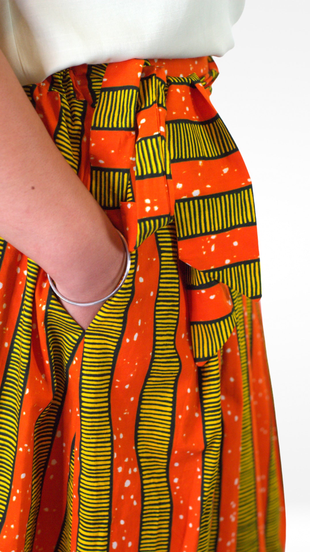 Phoebe Pleated African Print Skirt