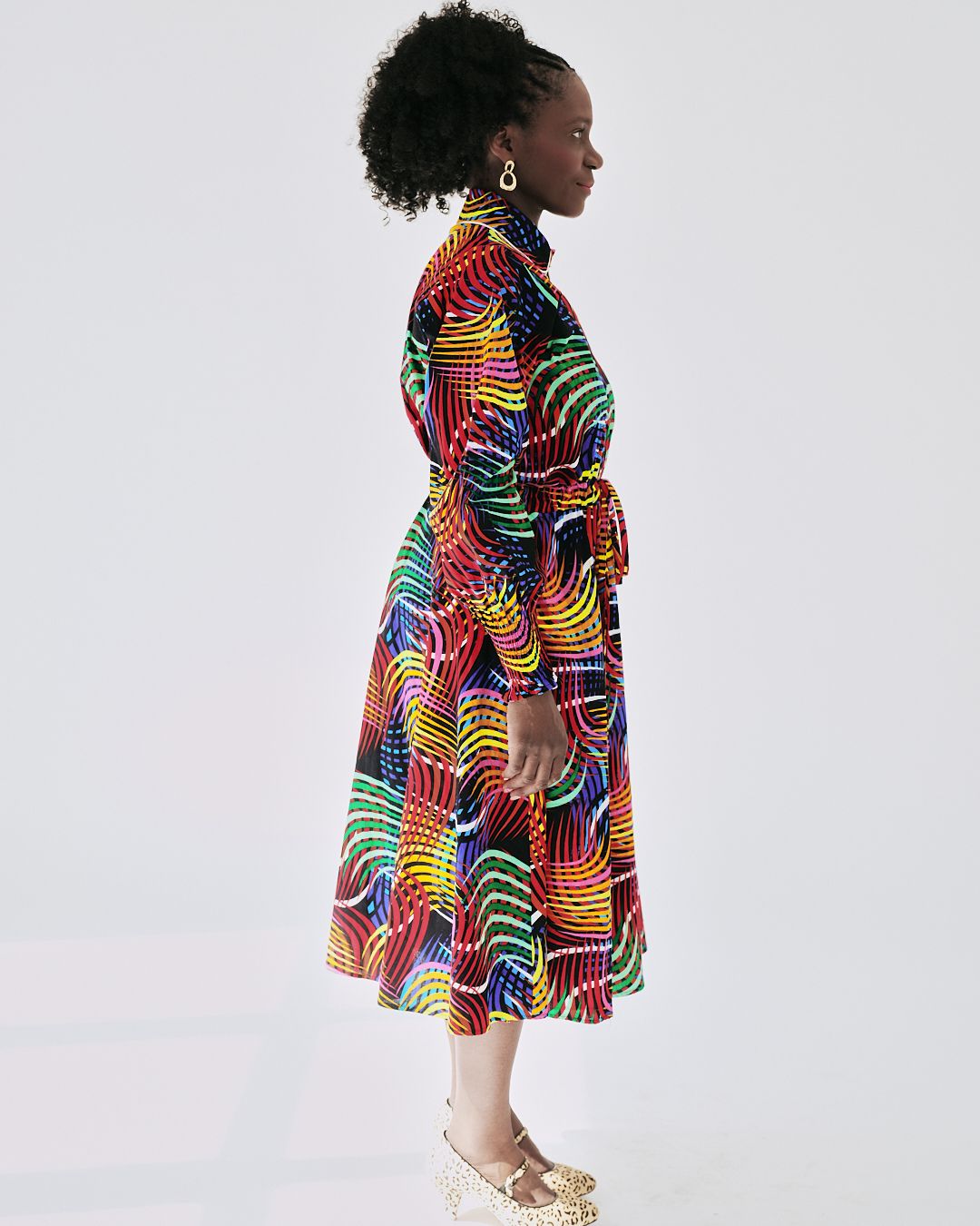 The Ultimate Onyeka Spectrum Swirl African Print Shirt Dress Ankara Clothes Pockets