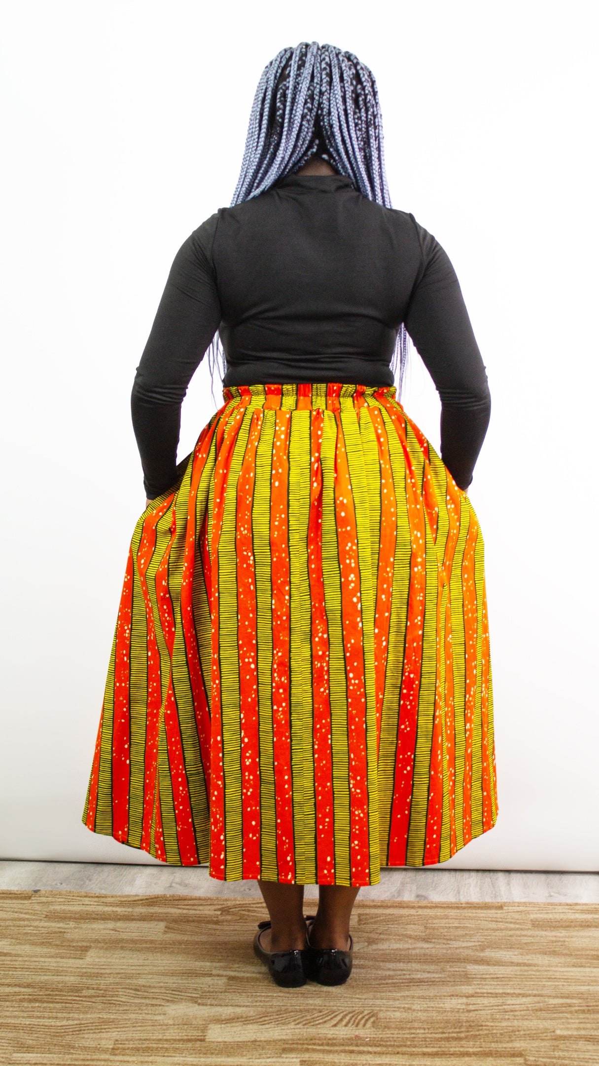 Phoebe Pleated African Print Skirt