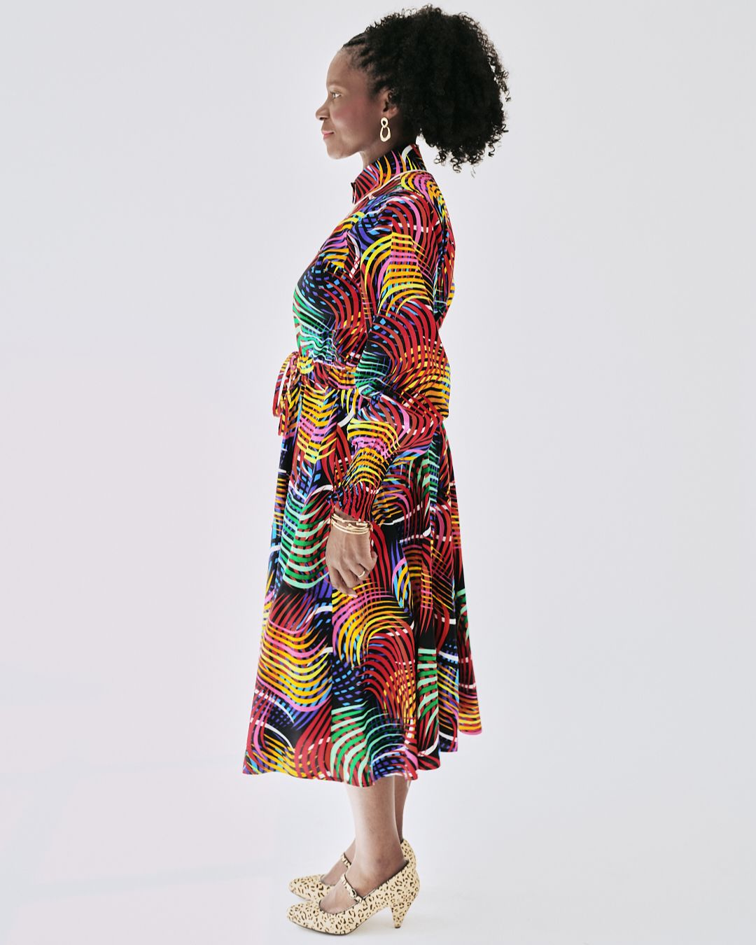The Ultimate Onyeka Spectrum Swirl African Print Shirt Dress Ankara Clothes Pockets
