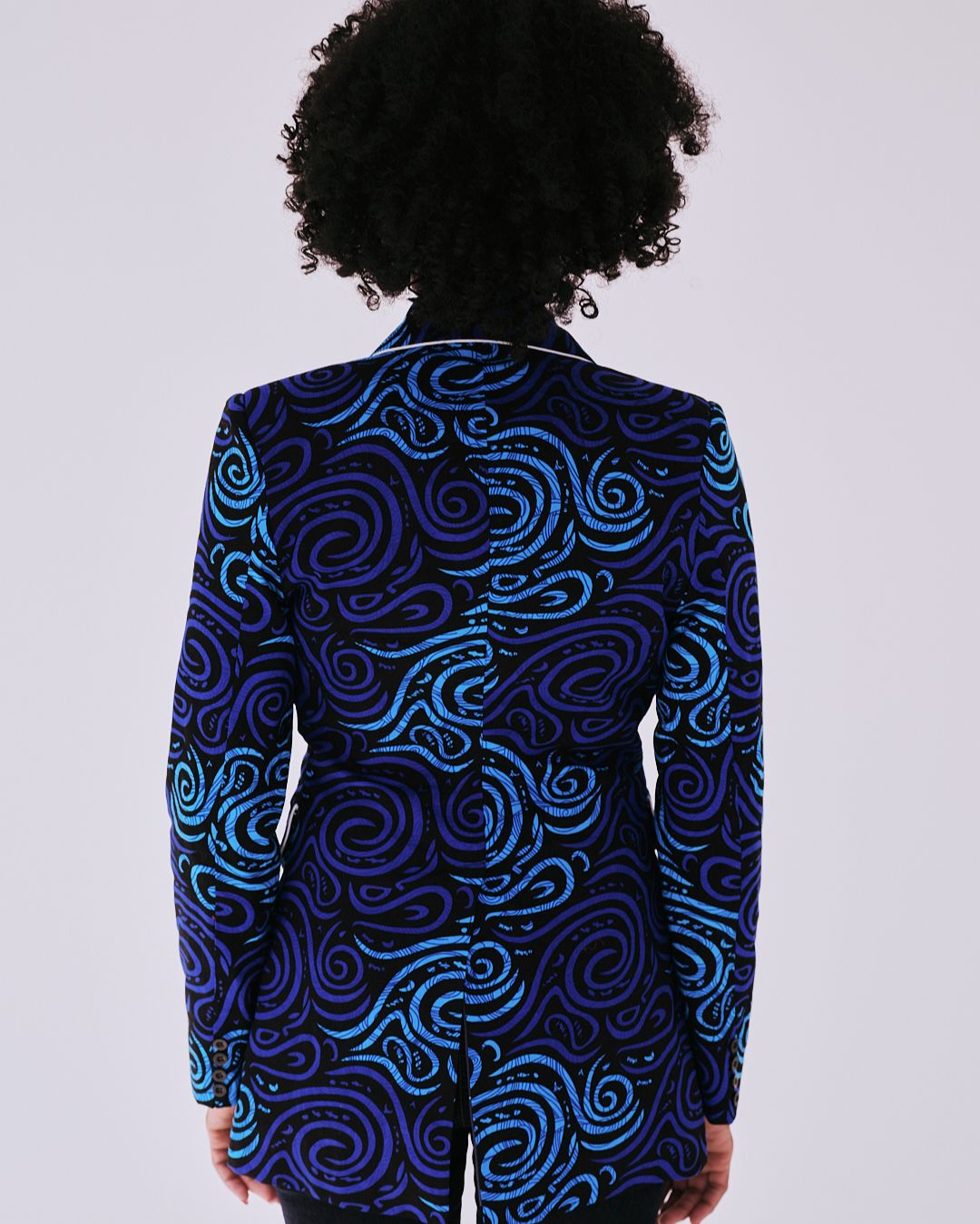 The Ultimate Electric Indigo Spiral Blazer Ankara African Print Clothes