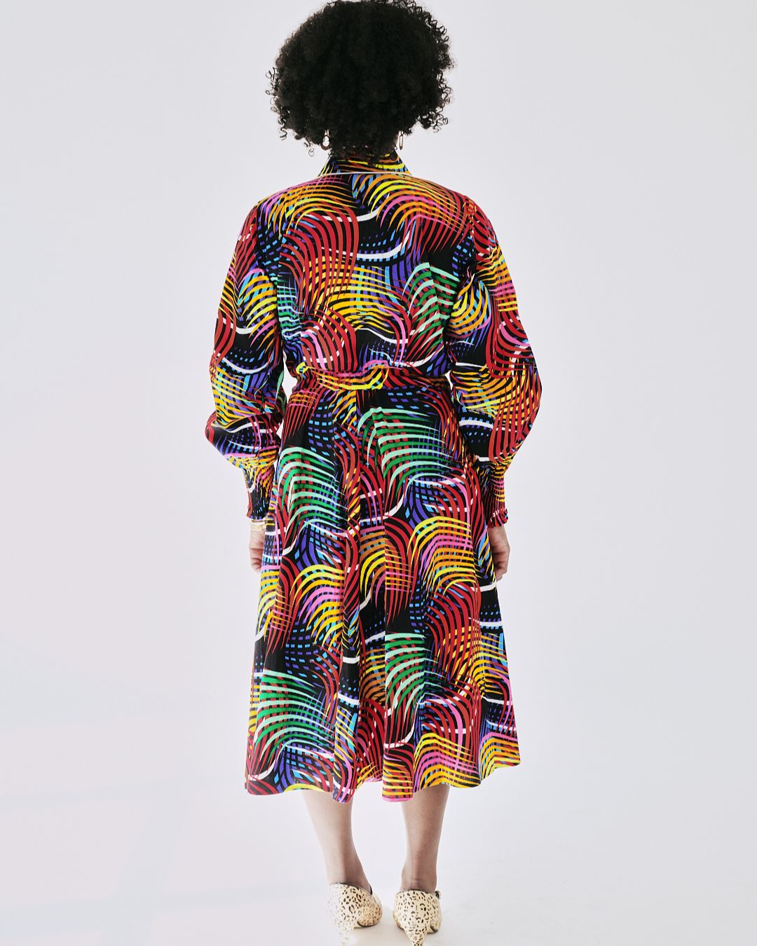 The Ultimate Onyeka Spectrum Swirl African Print Shirt Dress Ankara Clothes Pockets