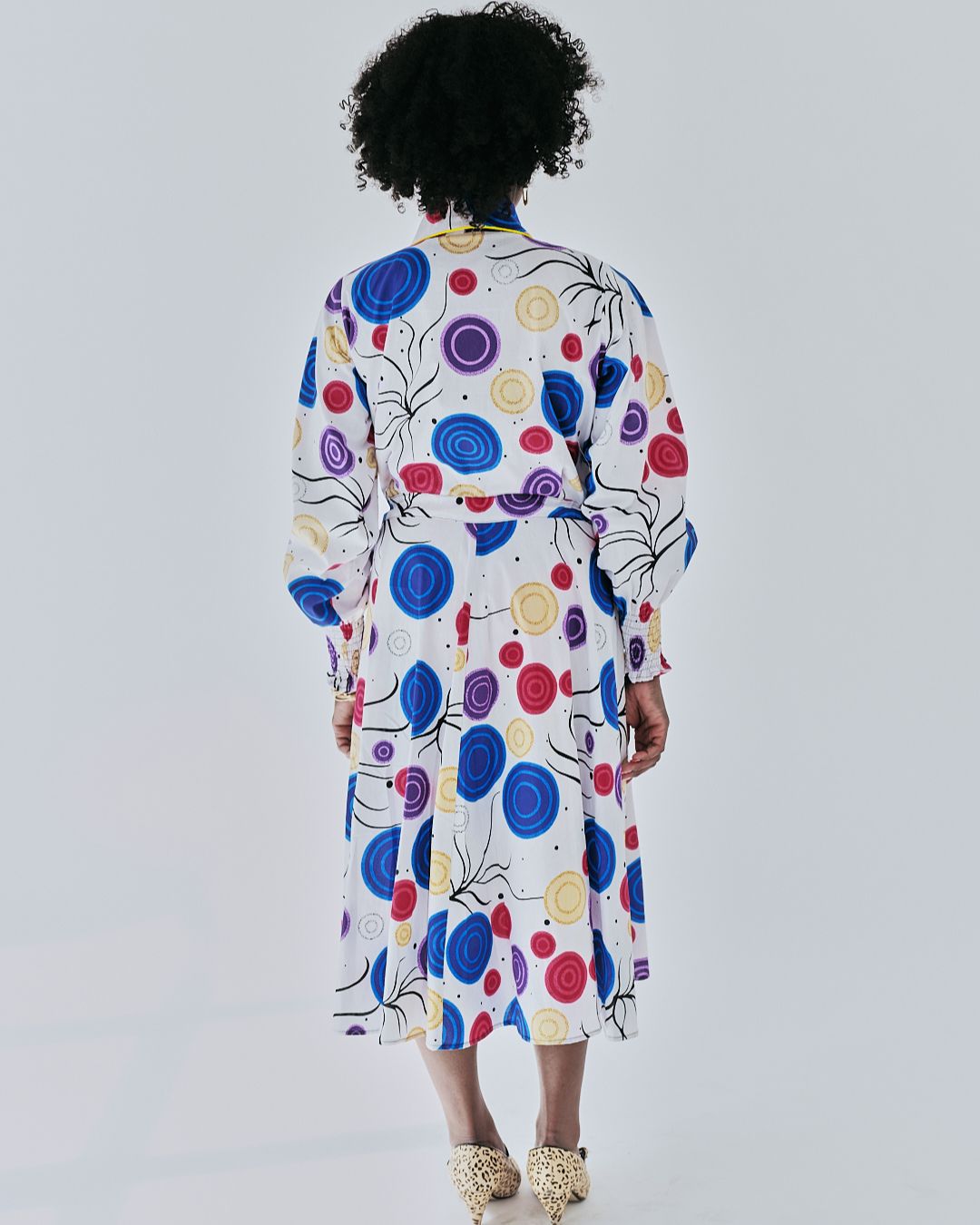 The Ultimate Onyeka Spotty African Print Shirt Dress Tie Belt Ankara Clothes Pockets
