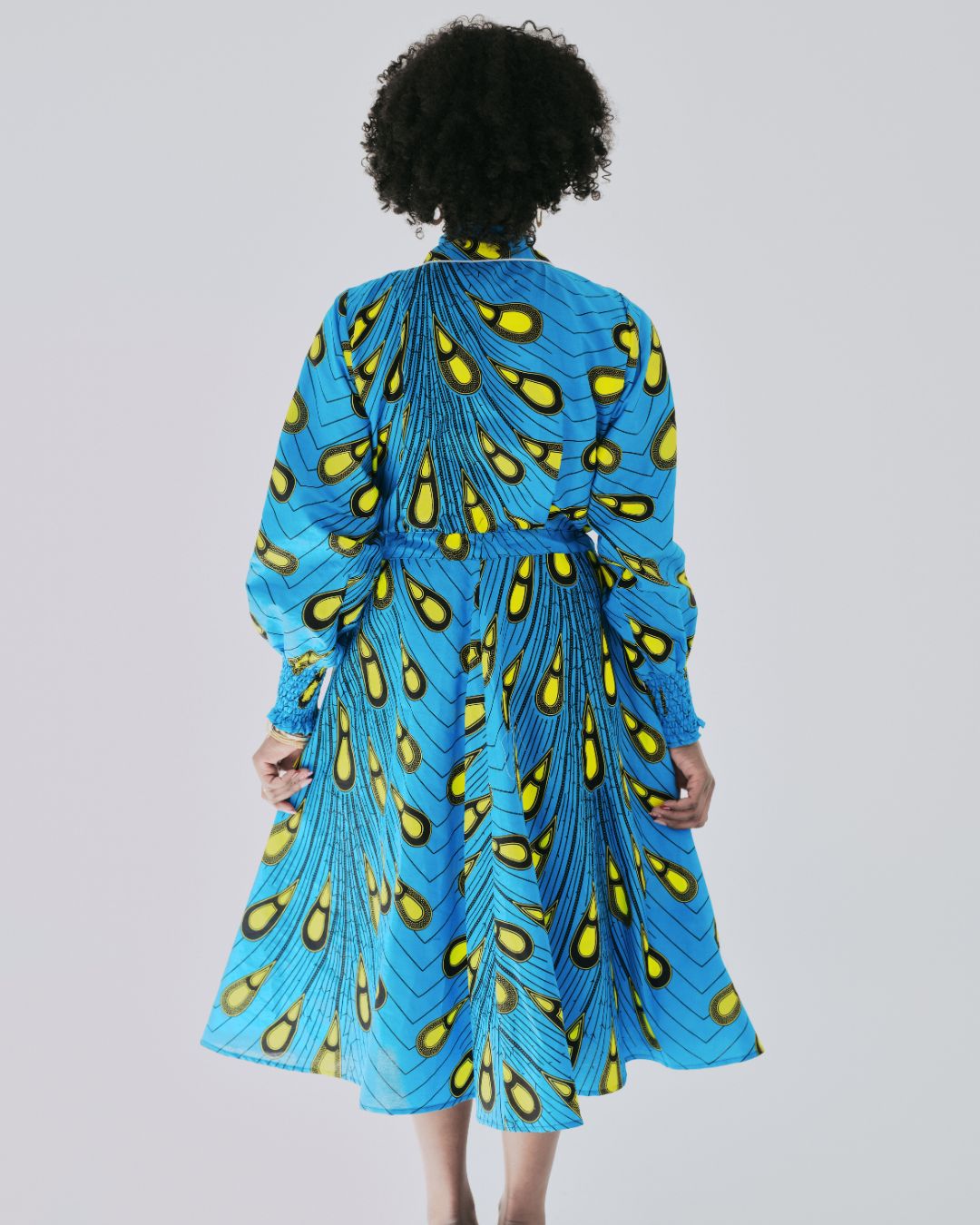 The Ultimate Onyeka Peacock Radiance African Print Shirt Dress Ankara Clothes Pockets
