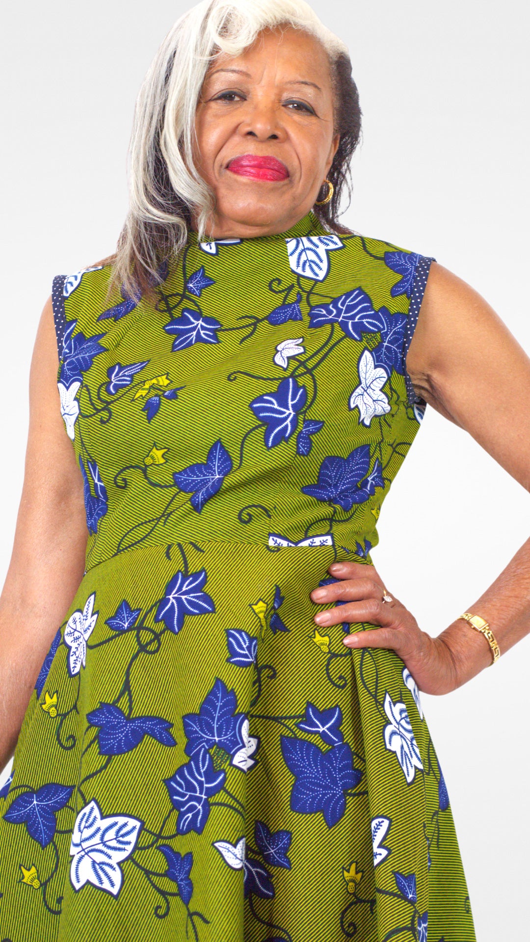 Camille African Print Puff Sleeveless Dress