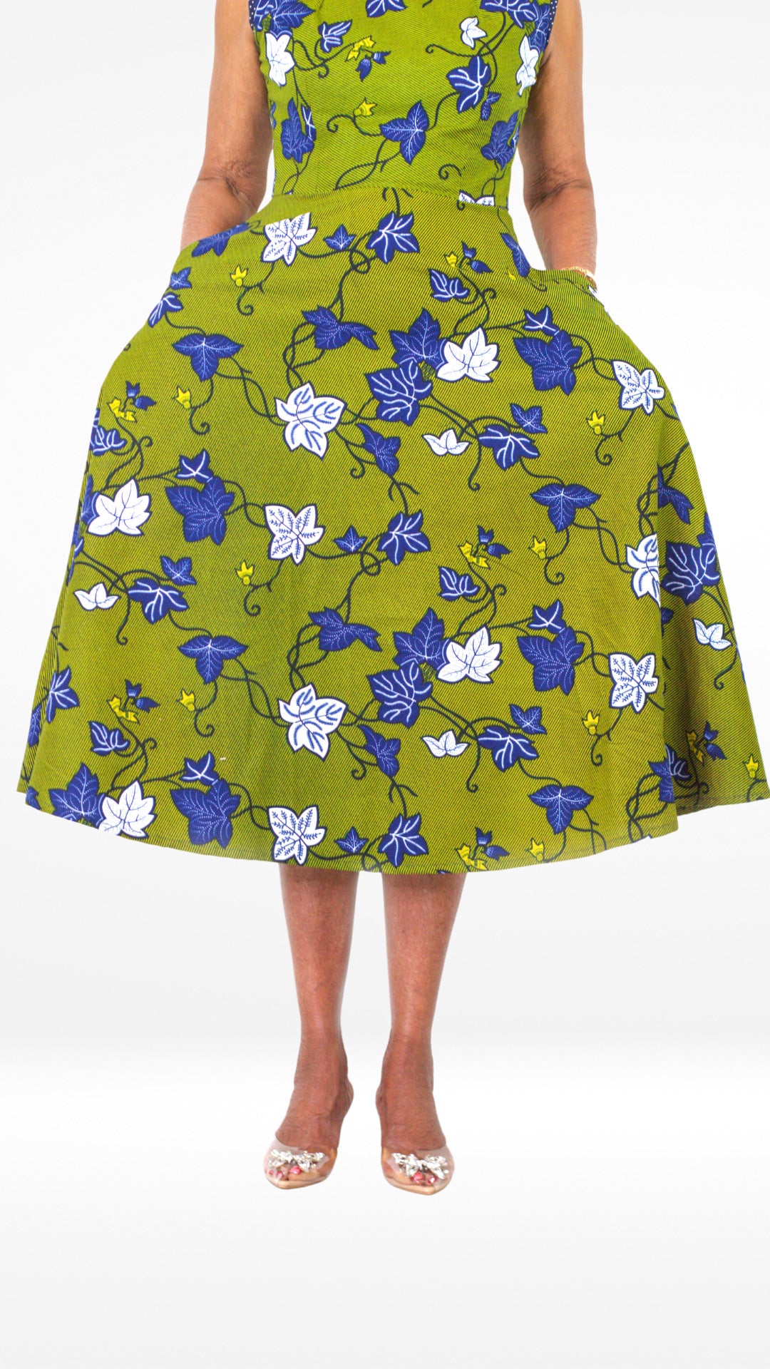 Camille African Print Puff Sleeveless Dress
