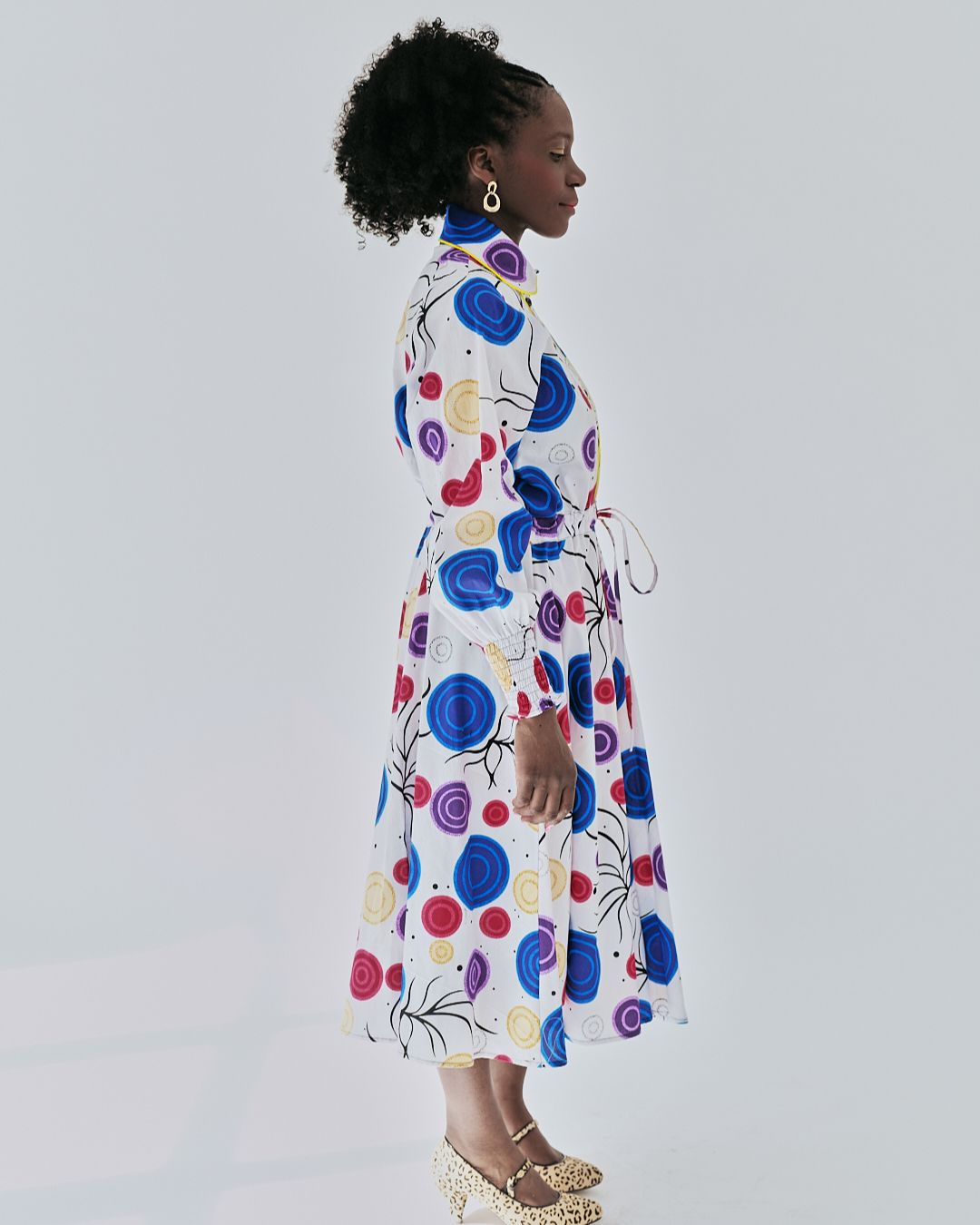 The Ultimate Onyeka Spotty African Print Shirt Dress Tie Belt Ankara Clothes Pockets