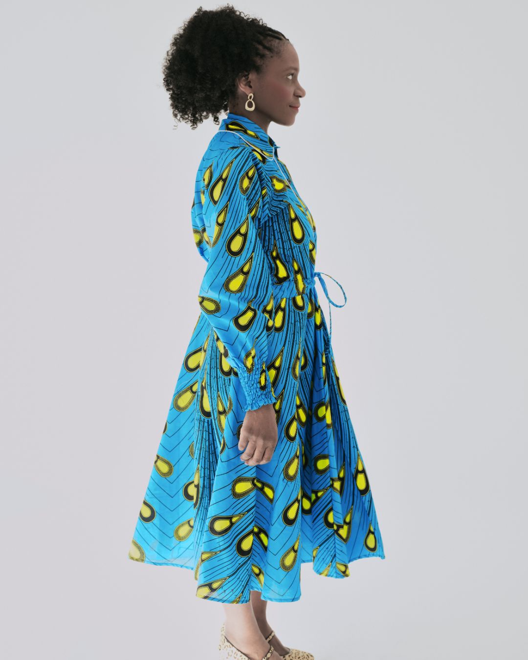 The Ultimate Onyeka Peacock Radiance African Print Shirt Dress Ankara Clothes Pockets