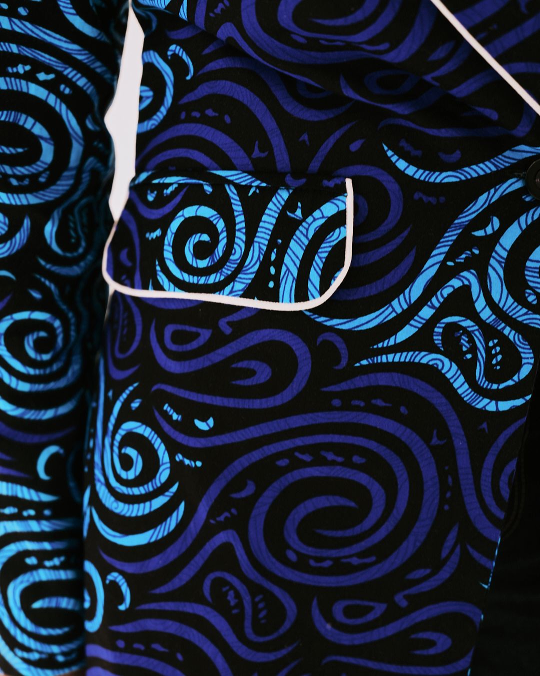 The Ultimate Electric Indigo Spiral Blazer Ankara African Print Clothes