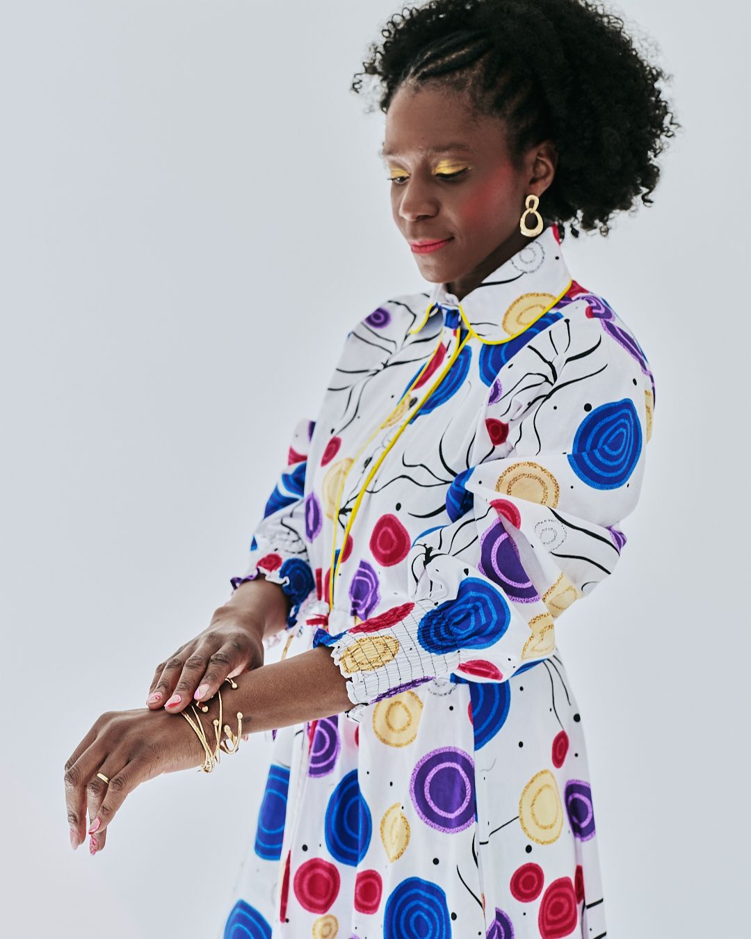 The Ultimate Onyeka Spotty African Print Shirt Dress Tie Belt Ankara Clothes Pockets