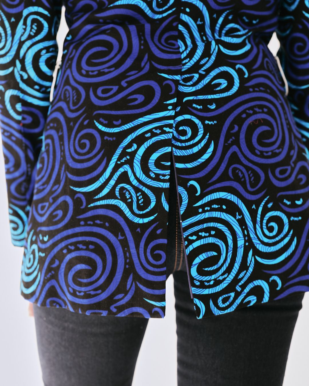 The Ultimate Electric Indigo Spiral Blazer Ankara African Print Clothes