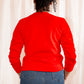 African Print Ankara Red Hearts Cotton-Blend Sweatshirt