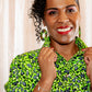 Onyeka African Print Shirt Dress Green Ankara Dress Clothes