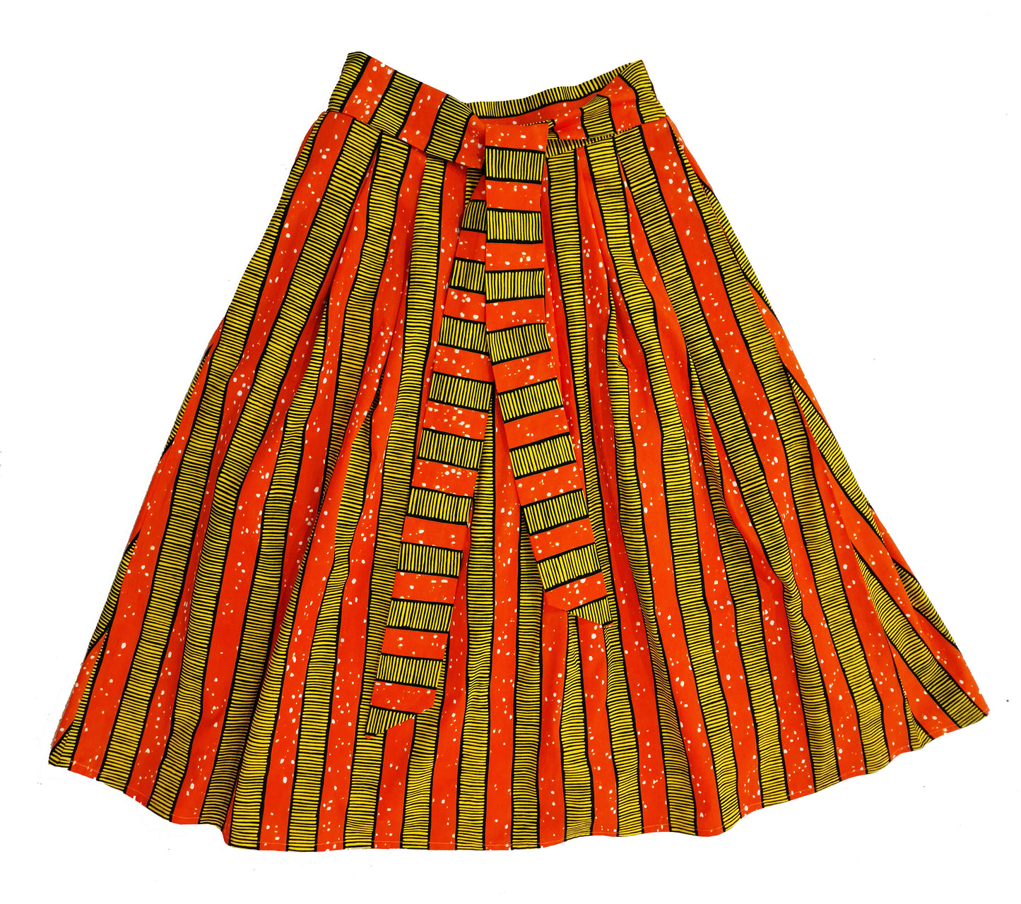 Phoebe Pleated African Print Skirt
