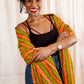 African Scarf African Print Ankara 100% Cotton Orange Striped
