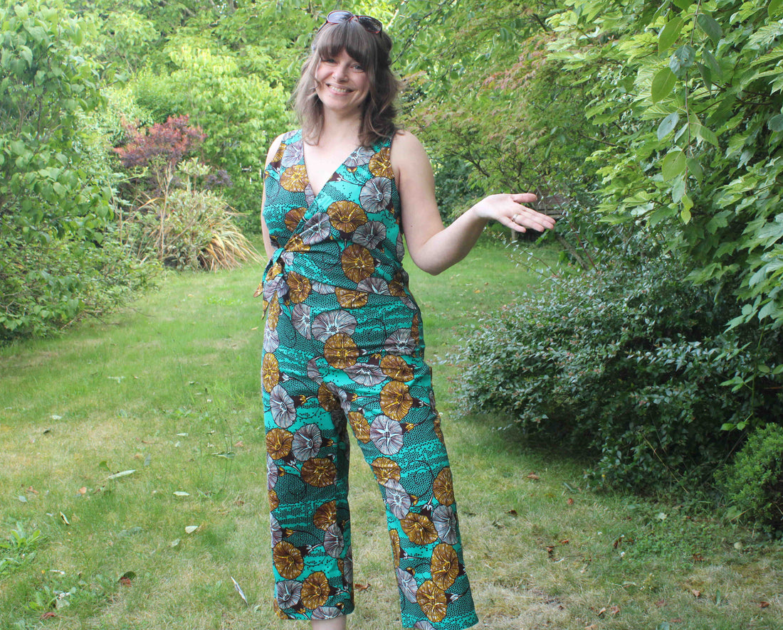 Sewing the Sierra Jumpsuit by Papercut Patterns in African Wax Print Fabric
