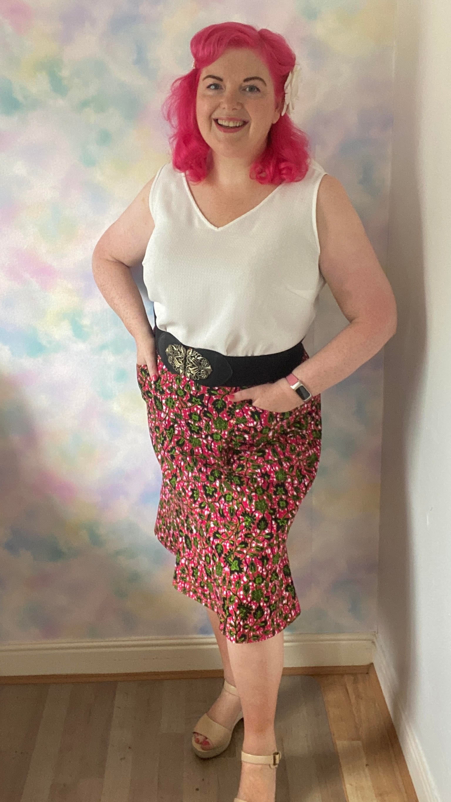 Sewing the Trumpet skirt by Charm Patterns Working in African Wax Print Fabric by Dovetailed