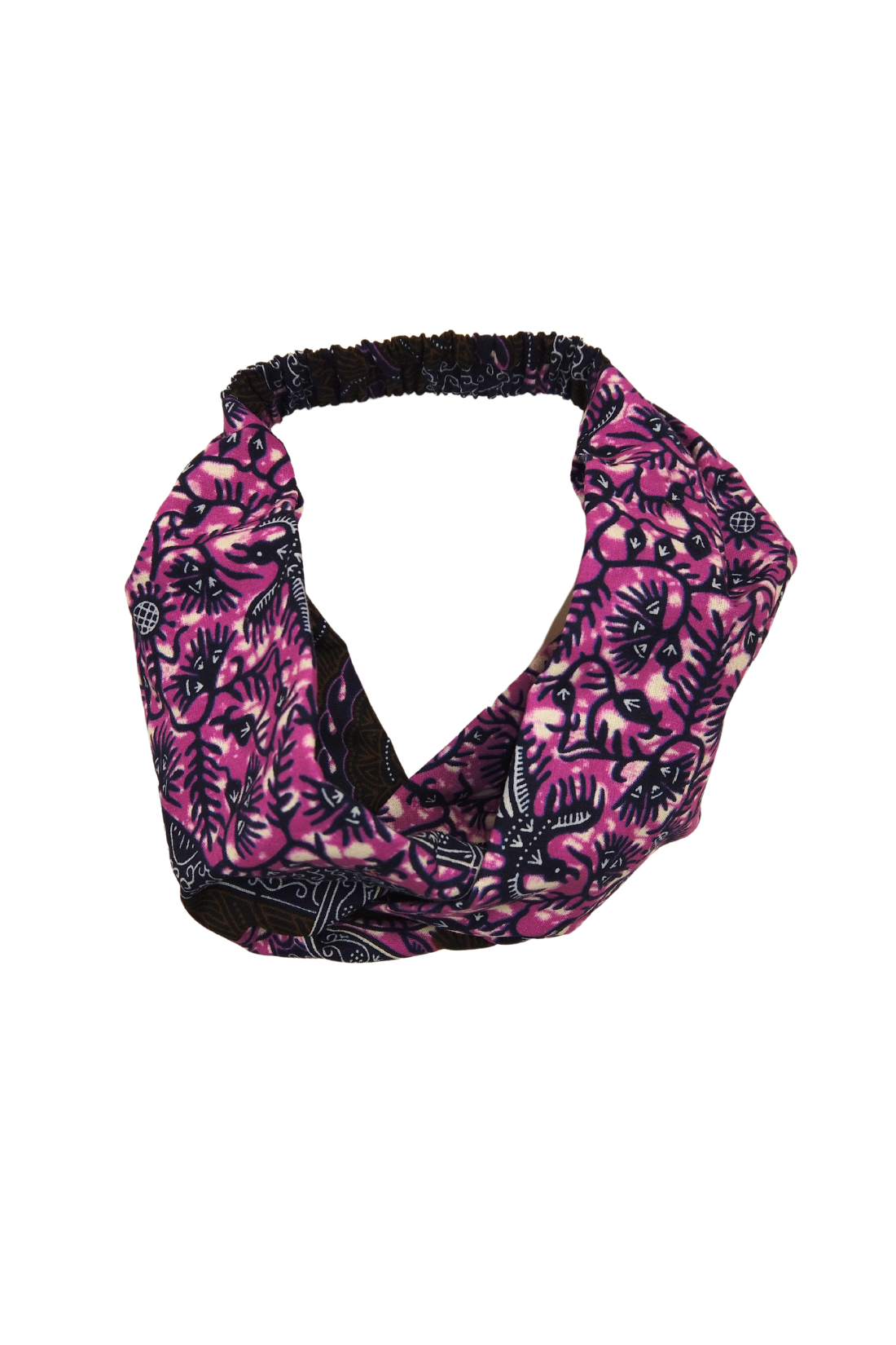 The Ultimate African Print Headband Ankara Handmade Top Knot Purple White Black Elasticated