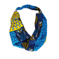 Aa wide headband for women in blue and yellow.