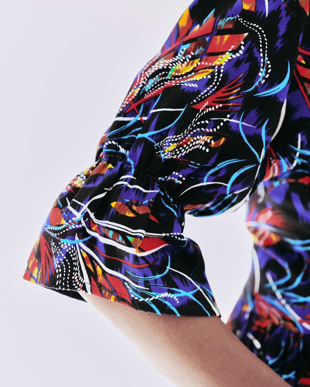 The Ultimate Amaka Twilight Flame African Print Smocked Midi Dress Ankara Flared Dress Pockets