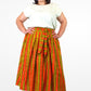 Phoebe Pleated African Print Skirt