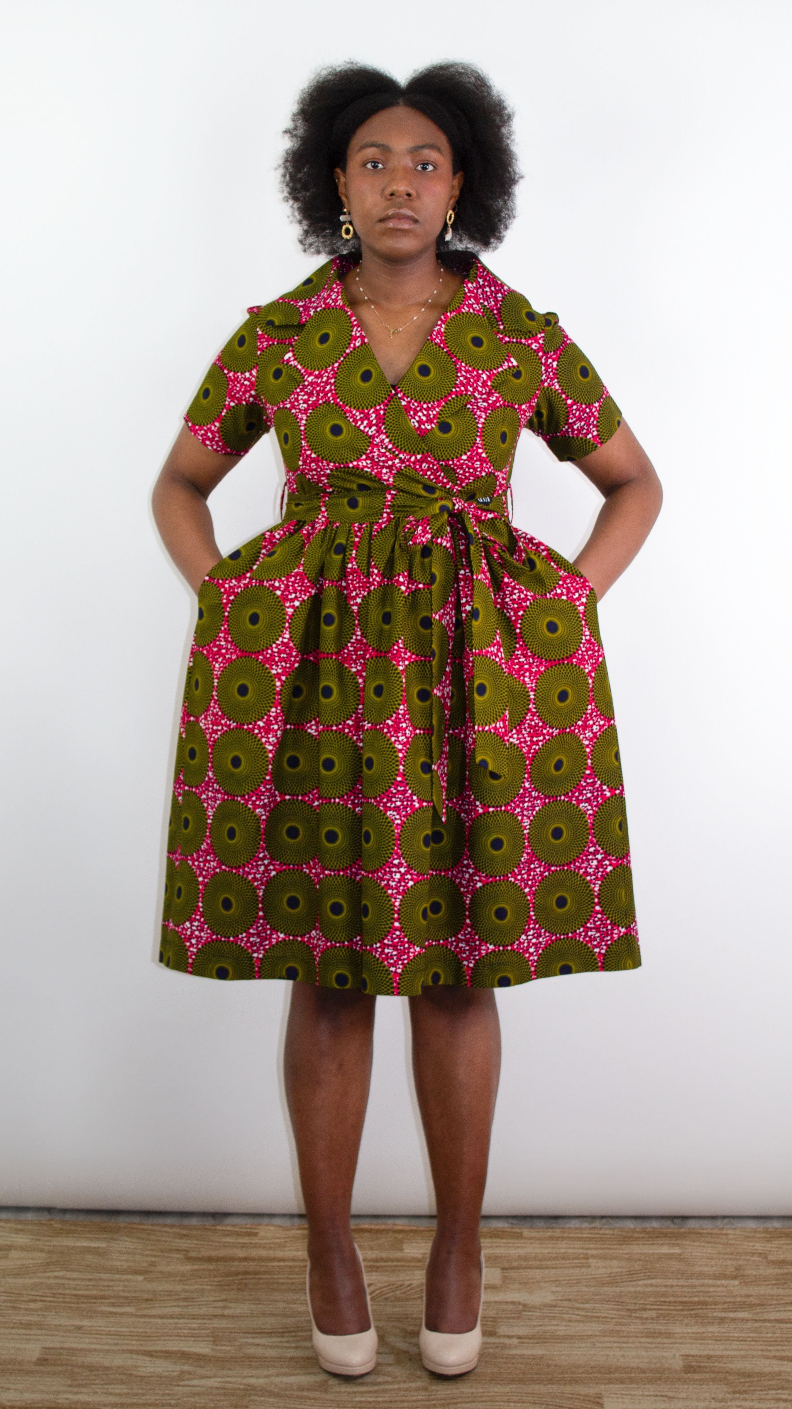Nneka African Print 'Ripple Effect' Wrap Dress