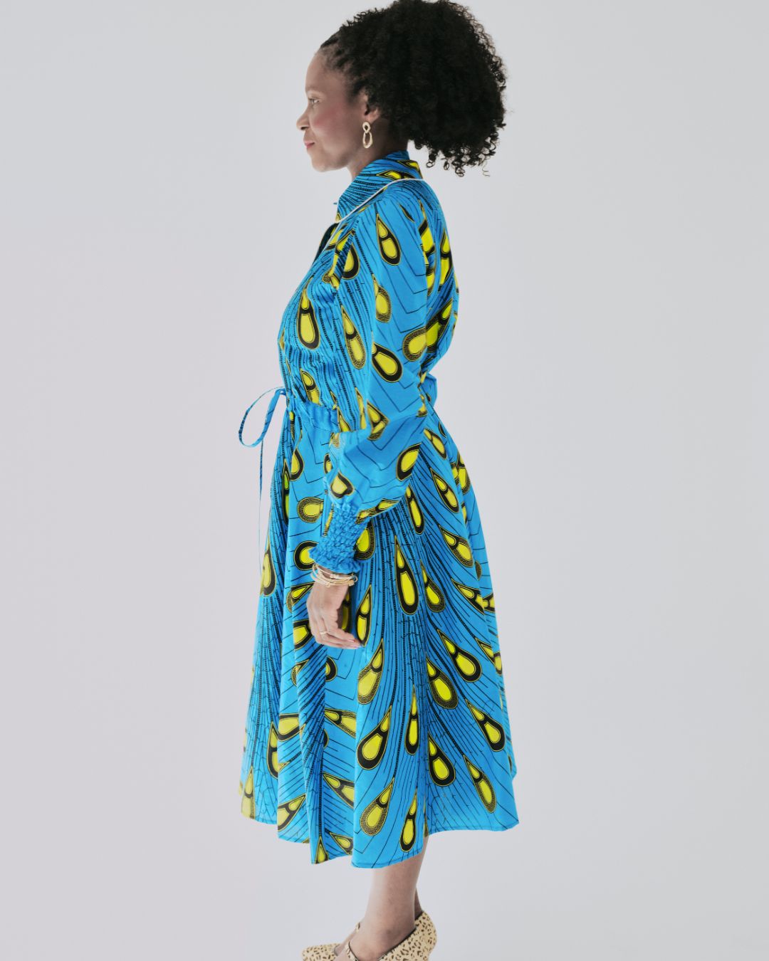 The Ultimate Onyeka Peacock Radiance African Print Shirt Dress Ankara Clothes Pockets