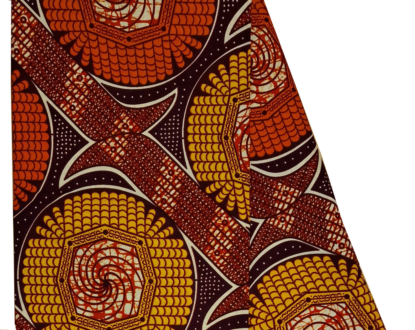 African Gold Wax Print Fabric, African Wax Cotton Gold