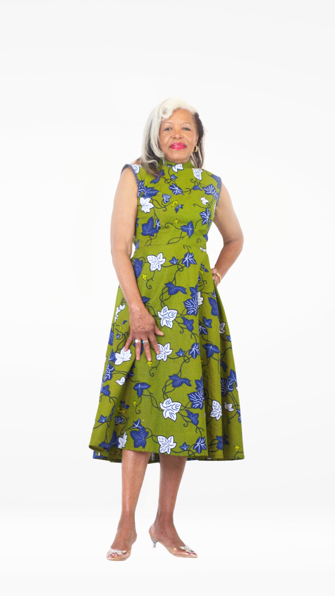 Camille African Print Puff Sleeveless Dress