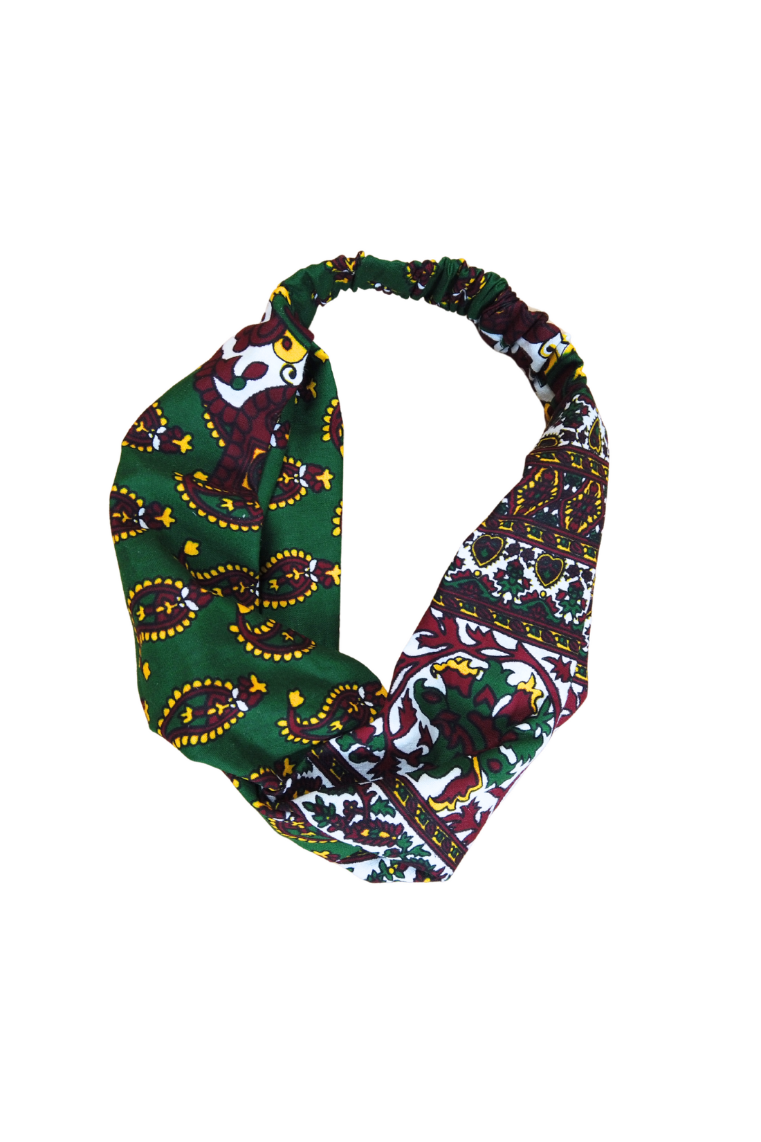 The Ultimate African Print Headband Ankara Handmade Top Knot Green Cotton Elasticated Wide Large