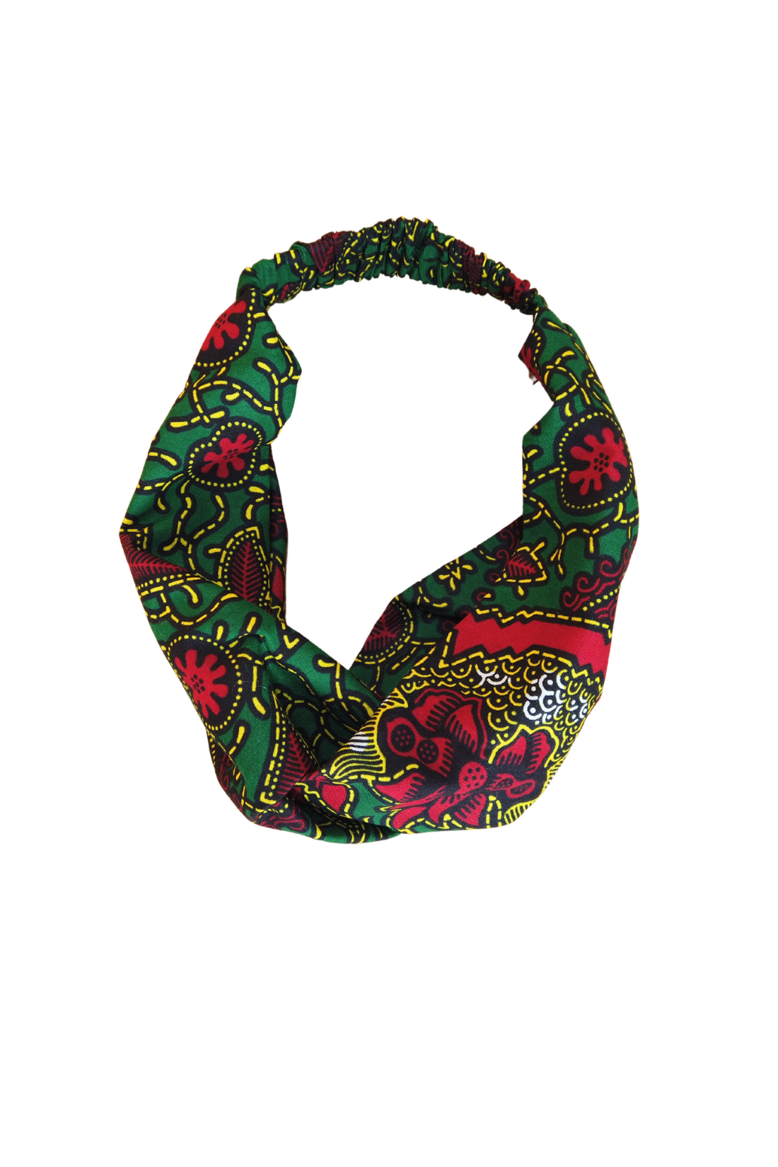 The Ultimate African Print Headband Ankara Handmade Top Knot Green Elasticated Wide Large Cotton