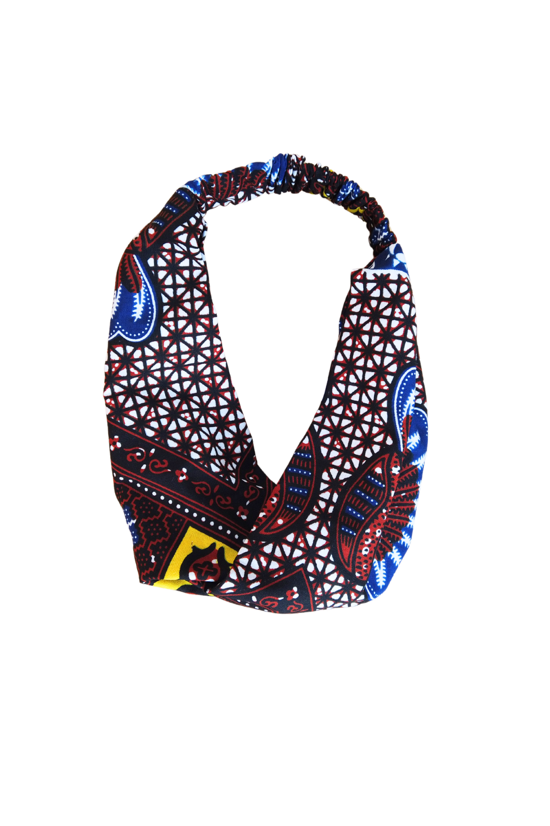 The Ultimate African Print Headband Ankara Handmade Top Knot Red Cotton Elasticated Wide Large