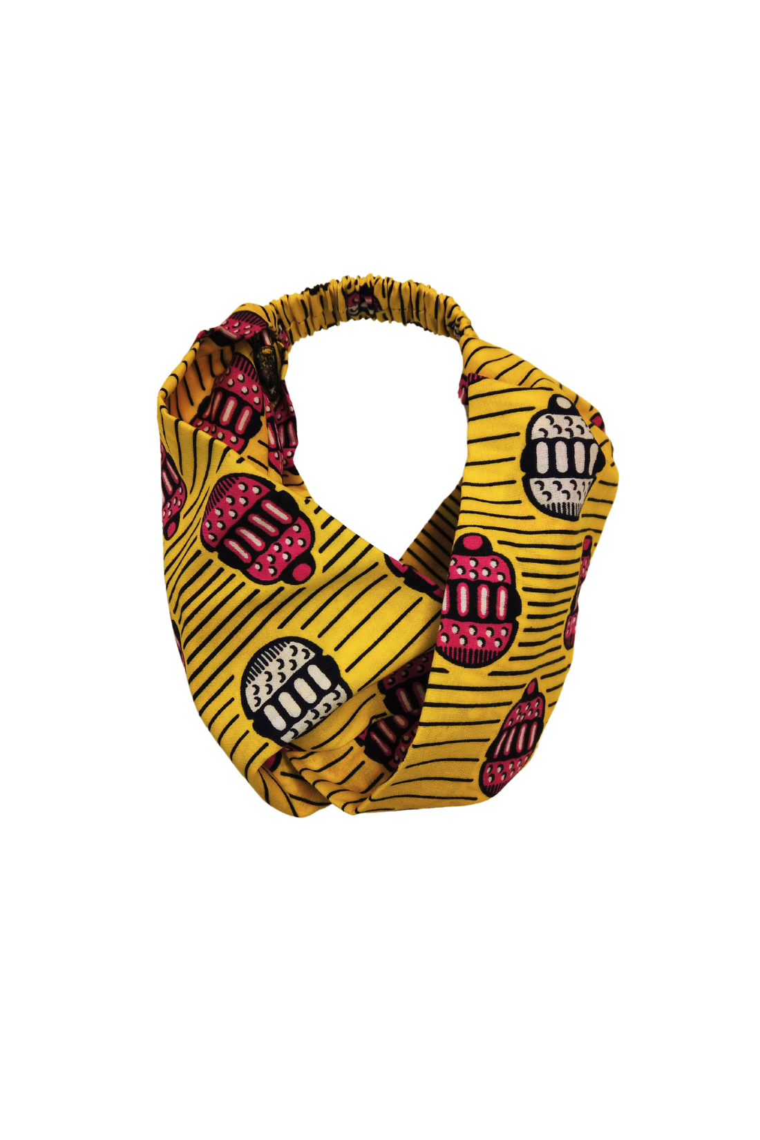 The Ultimate African Print Headband Ankara Handmade Top Knot Yellow Elasticated Wide Large Cotton