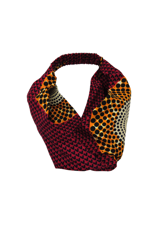 The Ultimate African Print Headband Ankara Handmade Top Knot Magenta Elasticated Cotton