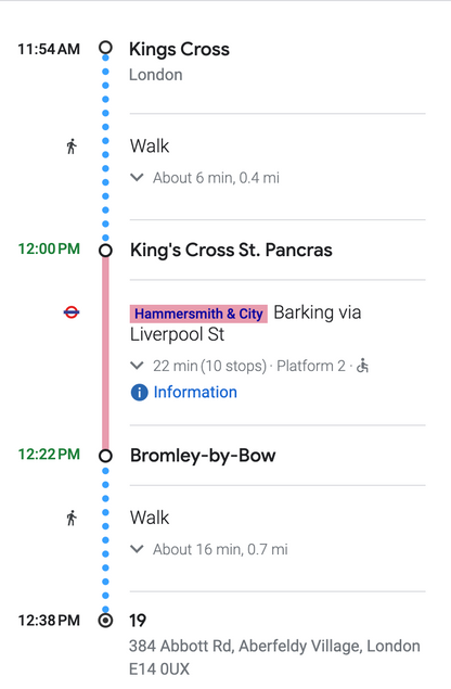 Kings X to Studio Route