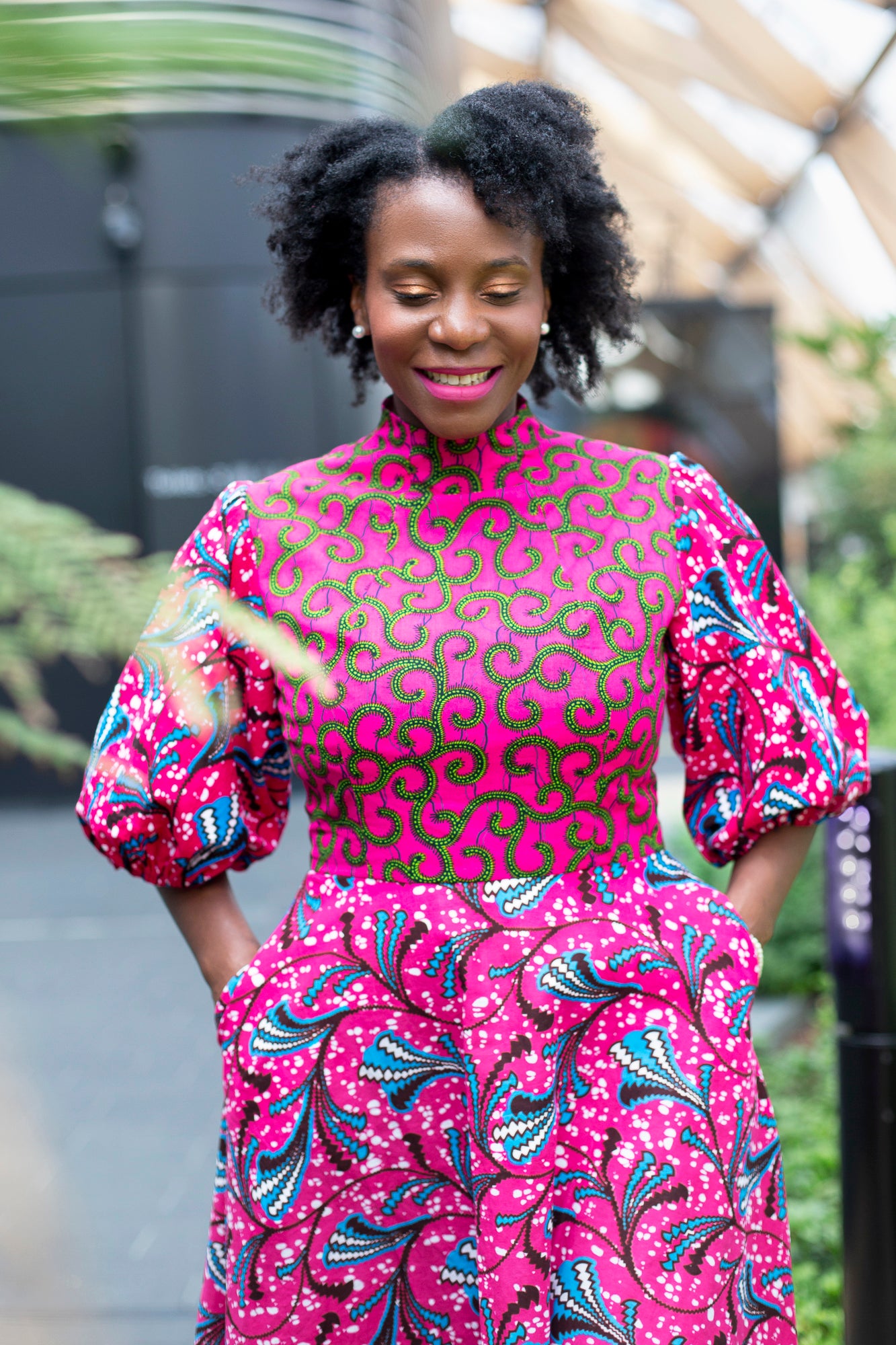 Camille Dress Sewing Pattern UK sizes 8 - 26 African Print Fabric